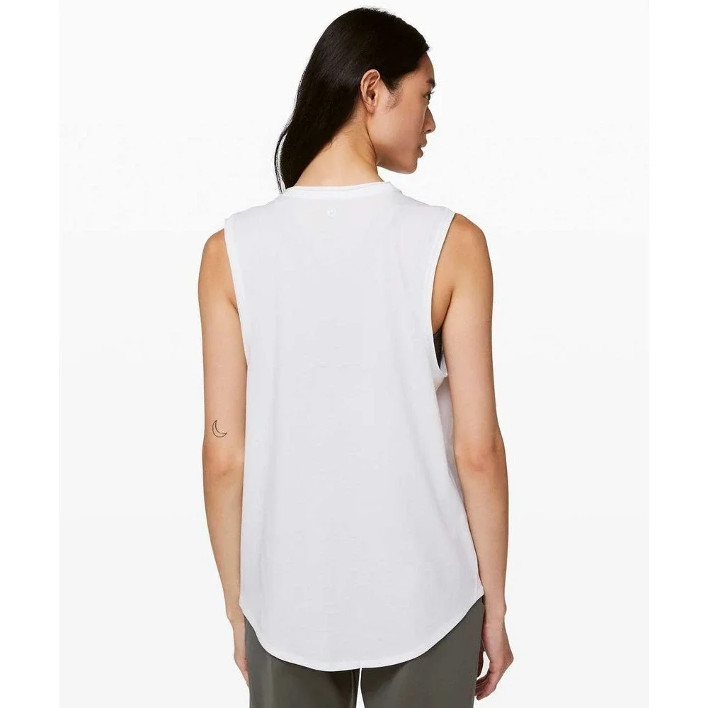 Lululemon Show Your Edge Crew Neck Sleeveless Pima Cotton Muscle Tank White 4